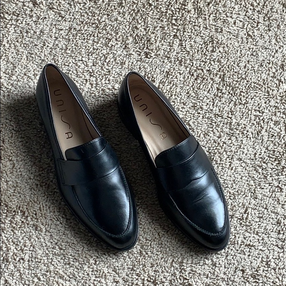black leather loafers topshop